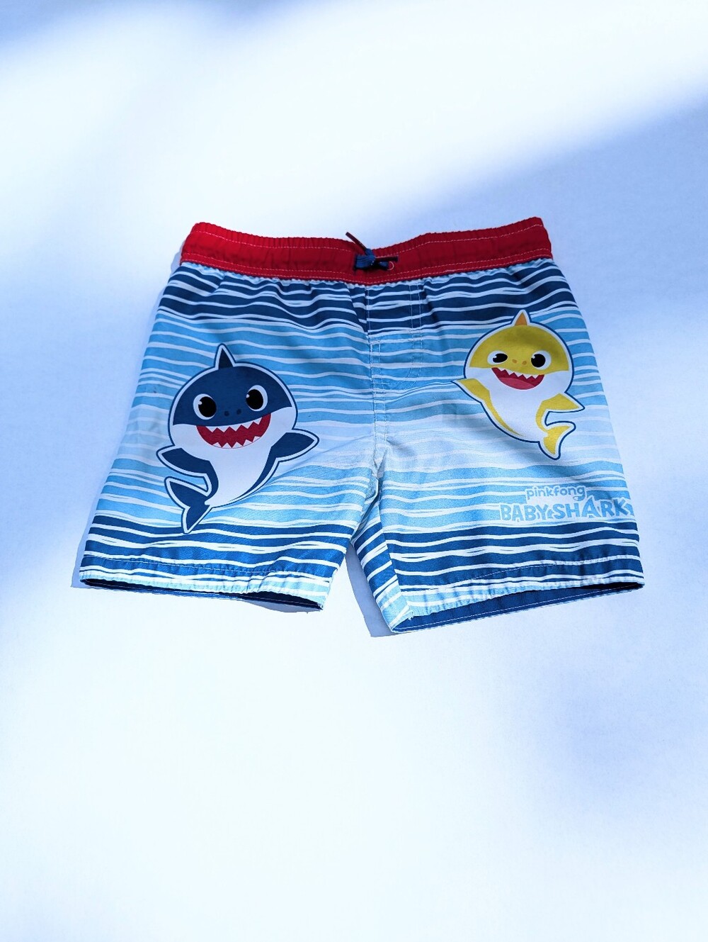 Pinkfong Baby Shark Boys Swim Trunks shorts Sz 4t Blue & Red